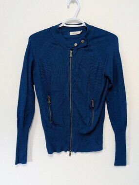 Ricki’s Teal Blue Moto Cardigan Full Zip Soft Stretch